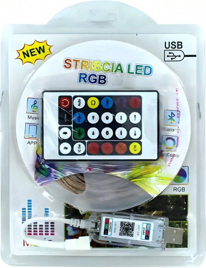 Orion Store RGB Led Light Strip 16 Kleuren 10 M USB en Bluetooth-verbinding met App-bediening