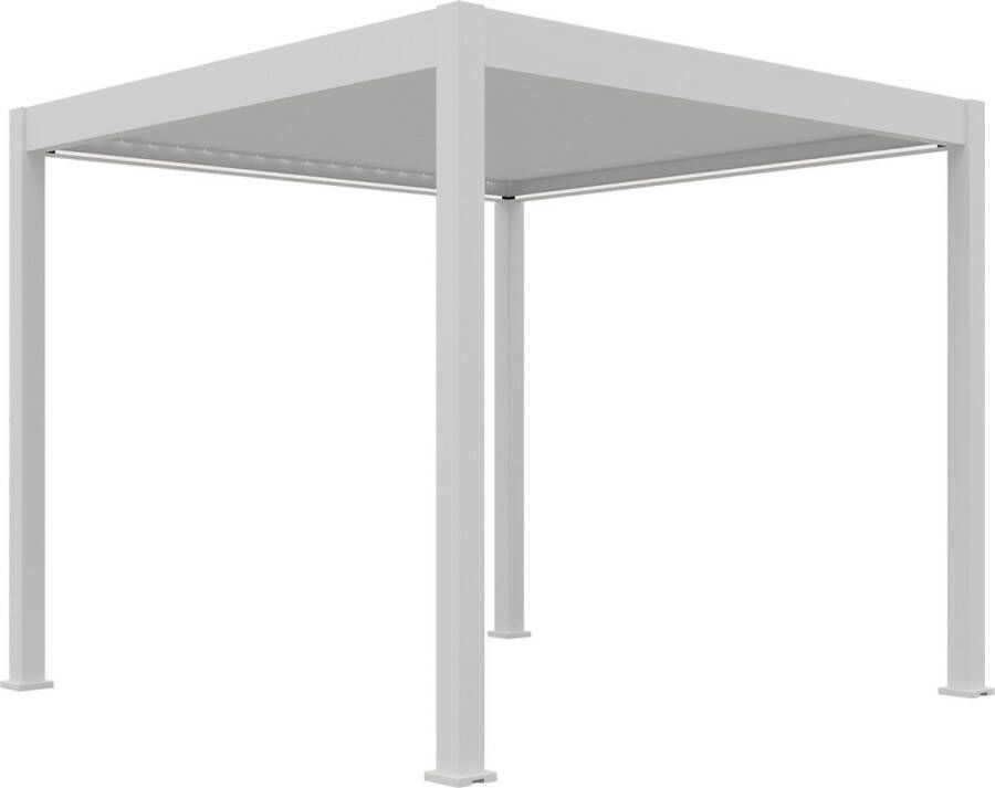 Orion terrasoverkapping 300x300 cm Wit met LED verlichting Aluminium Vrijstaande Luxe overkapping Tuinprieel Carport Veranda Pergola