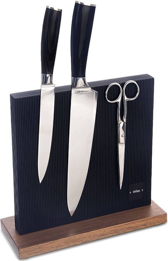 Oriona Messenblok Magnetische Dubbelzijdige BLACK 24x24 cm Messenhouder
