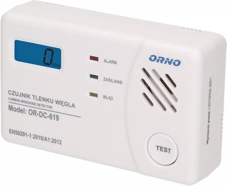 ORNO koolmonoxidemelder op batterij Wit