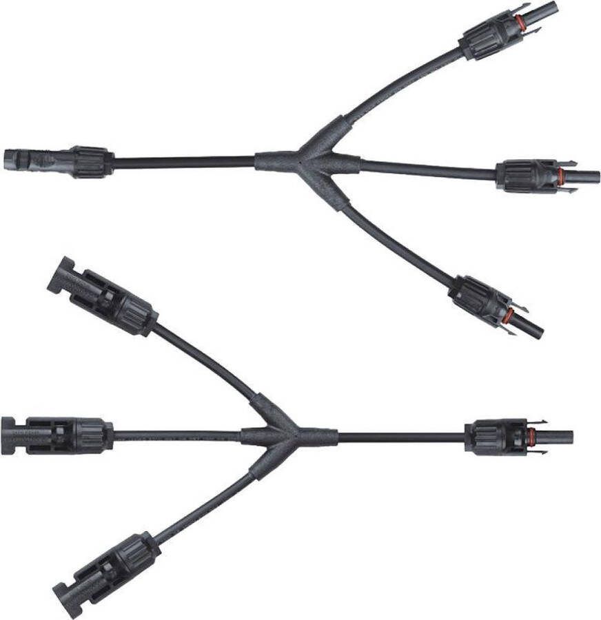 ORNO MC4 Y Splitter Voor zonnepanelen Set 1x FFF-M + 1x MMM-F Professionele kwaliteit Geconfectioneerde zonnepaneelkabel