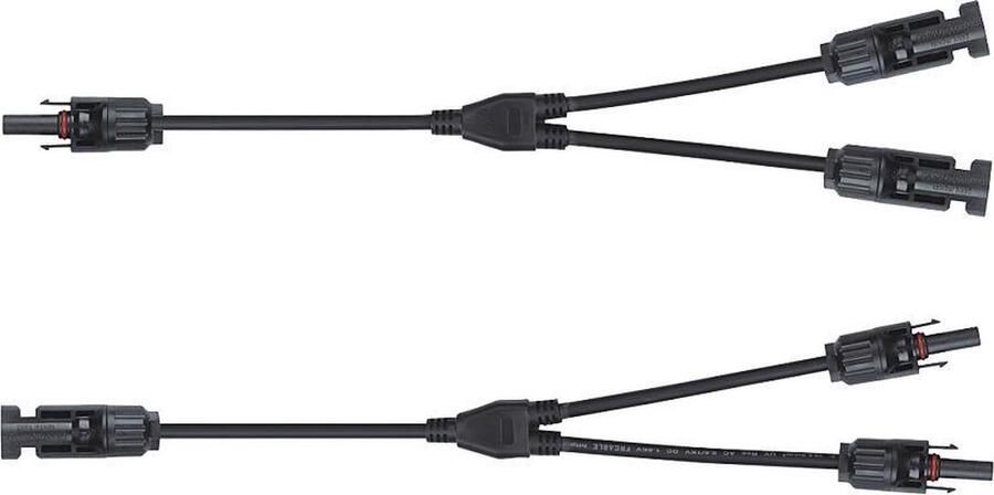 ORNO MC4 Y Splitter Voor zonnepanelen Set 1x FF-M + 1x MM-F Professionele kwaliteit Geconfectioneerde zonnepaneelkabel