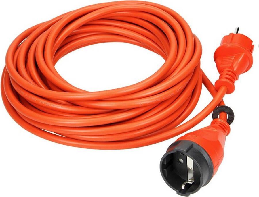 ORNO Verlengsnoer 10 meter – Verlengkabel buiten voor max. 3680 Watt – Verlengsnoer buiten IP20 – 3 x 1 0 mm² Oranje