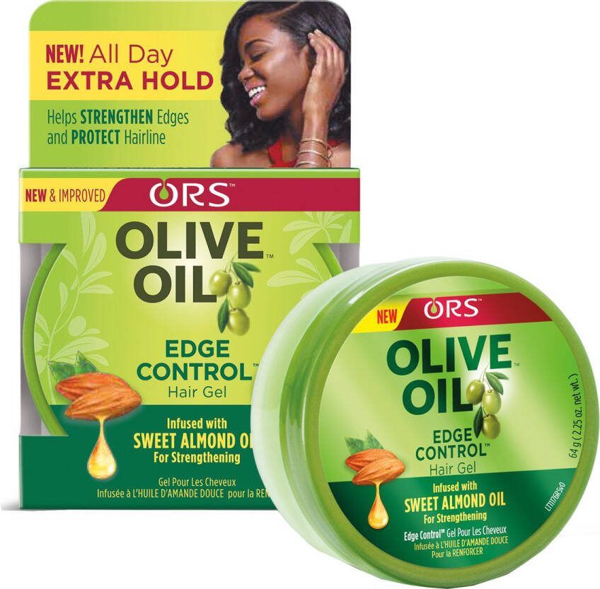 Ors Edge Control Haargel 64g Hydraterende Stylinggel met Waterbasis Glycerine & Ceteareth-25 voor Gladde Glanzende Haarstyling zonder Plakkerigheid of Resten