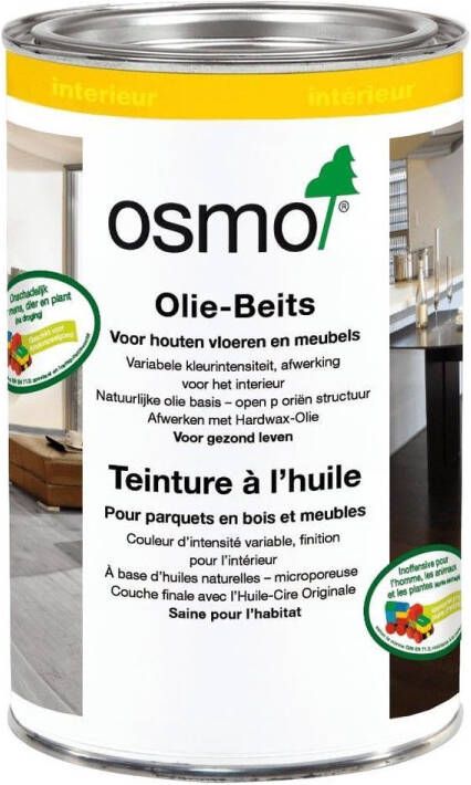Osmo Olie-Beits 3514 Grafiet 2.5 Liter beits voor binnen Wash effect Dekkend effect Slijtvast Bestand tegen water en vuil