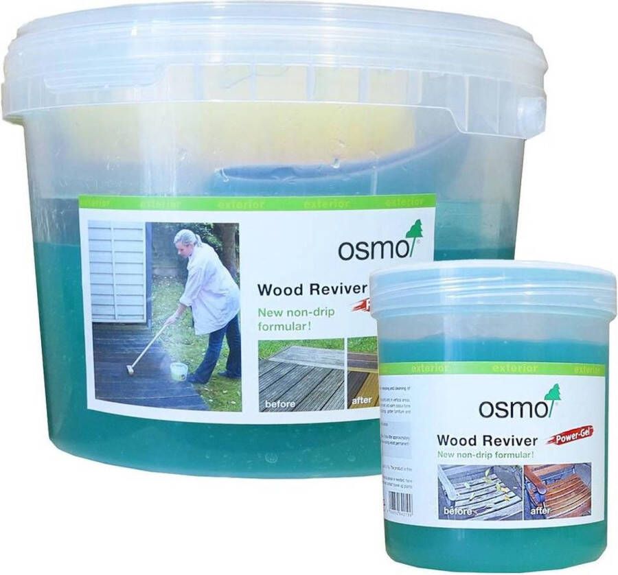 Osmo Power-Gel Houtontgrijzer 5 Liter Ontgrijzer Douglas hout & Hardhout Ontgrijzer voor al het Buitenhout Teak Reiniger