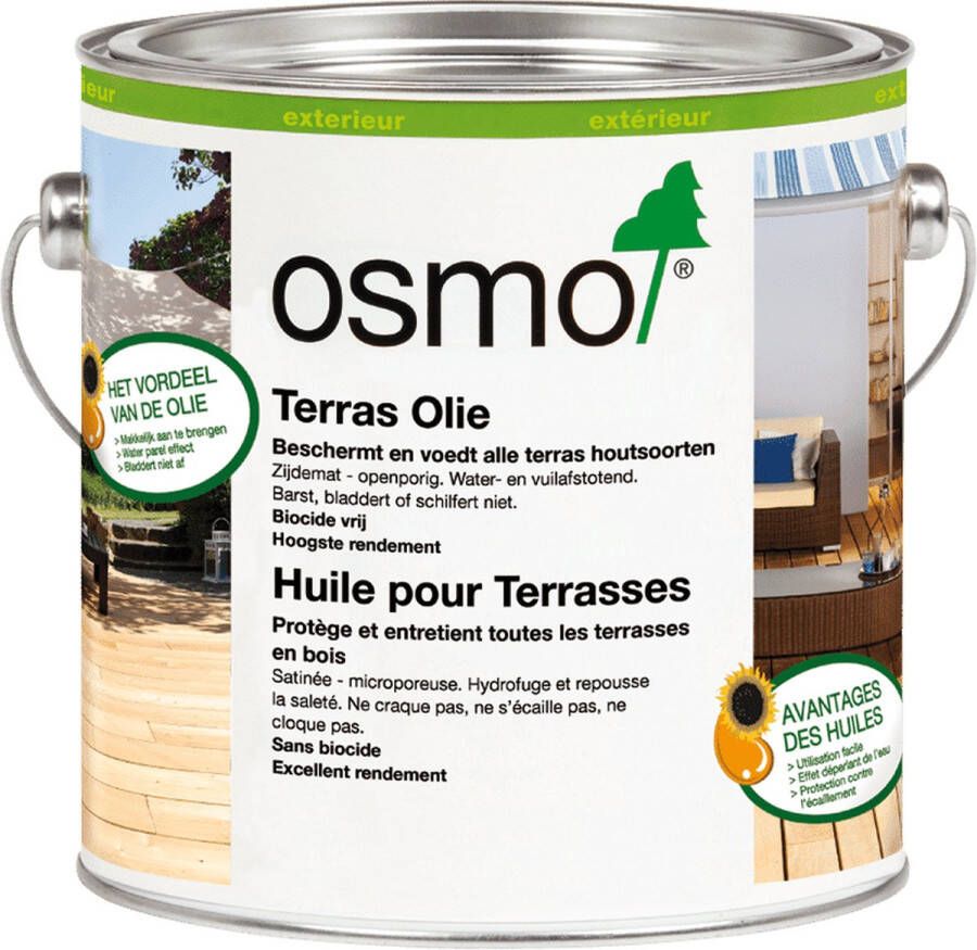 Osmo Terrasolie 016 Bangkirai Donker 2 5 liter Terrasolie Buiten Zwarte Beits voor buiten Vlonder Olie