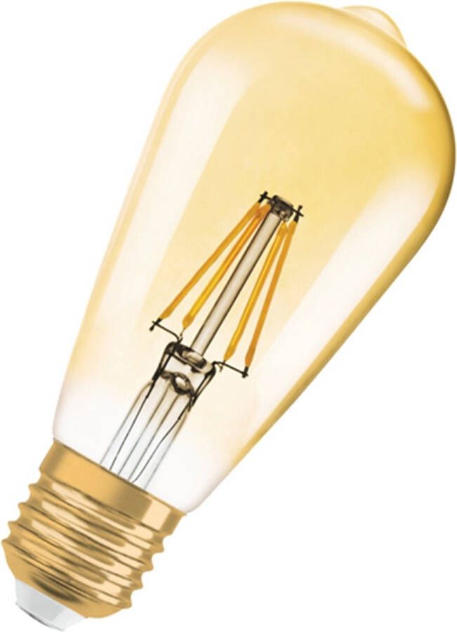 Osram 4052899972360 LED-lamp Energielabel E (A G) E27 Ballon 7 W = 51 W Goud (Ø x l) 64 mm x 143 mm Dimbaar Filament Retro-LED 1 stuk(s)