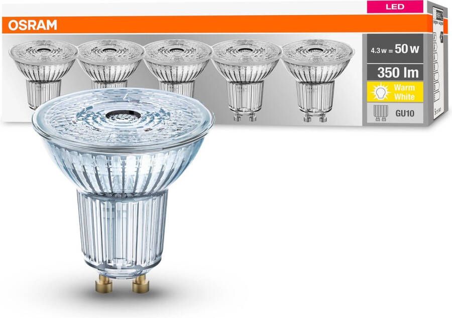 Osram 4058075090460 LED-lamp Energielabel F (A G) GU10 Reflector 4.3 W = 50 W Warmwit (Ø x l) 50 mm x 52 mm 5 stuk(s)