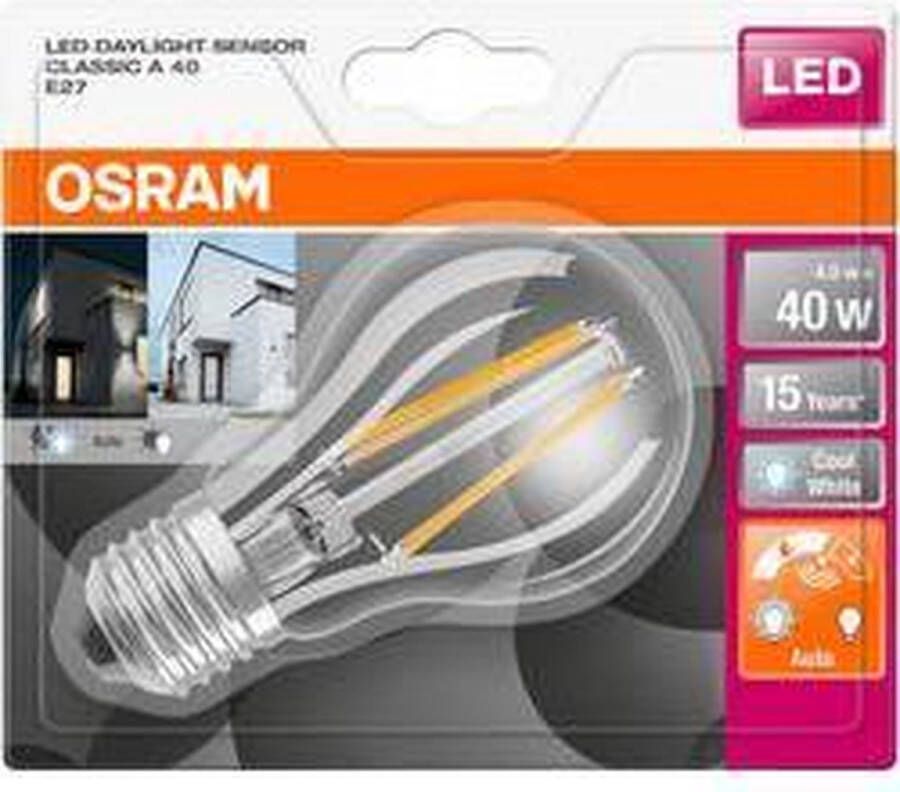 Osram 4058075162259 LED-lamp Energielabel A+ (A++ E) E27 Peer 4 W Koudwit (Ø x l) 60.0 mm x 105.0 mm 1 stuk(s)