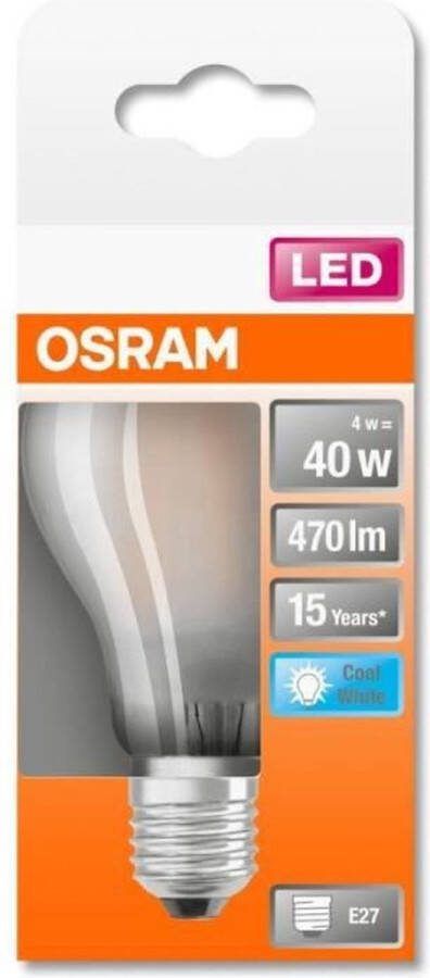 Osram 4058075303409 LED-lamp Energielabel E (A G) E27 Peer 4 W = 40 W Koudwit (Ø x l) 60 mm x 105 mm 1 stuk(s)