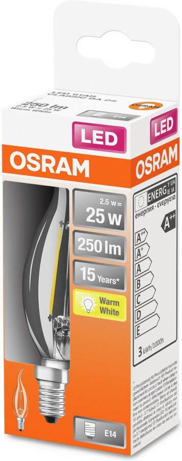 Osram 4058075436640 LED-lamp Energielabel F (A G) E14 Druipkaars 2.5 W = 25 W Warmwit 1 stuk(s)