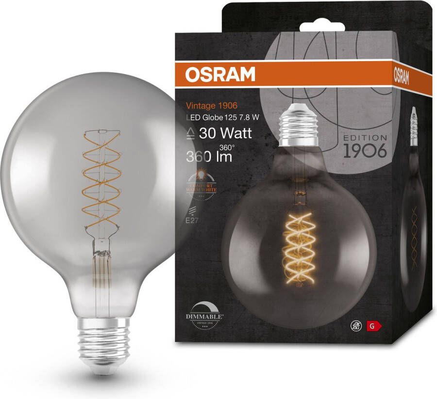 Osram 4058075761254 LED-lamp Energielabel G (A G) E27 Globe 7.8 W = 30 W Warmwit (Ø x h) 124 mm x 124 mm 1 stuk(s)