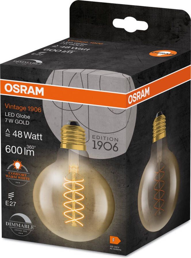 Osram 4058075761636 LED-lamp Energielabel F (A G) E27 Globe 7 W = 48 W Warmwit (Ø x h) 95 mm x 95 mm 1 stuk(s)