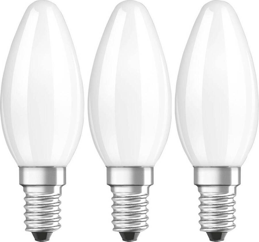 Osram 4058075819382 LED-lamp Energielabel E (A G) E14 Kaars 4 W = 40 W Warmwit (Ø x l) 35 mm x 100 mm Filament Retro-LED 3 stuk(s)