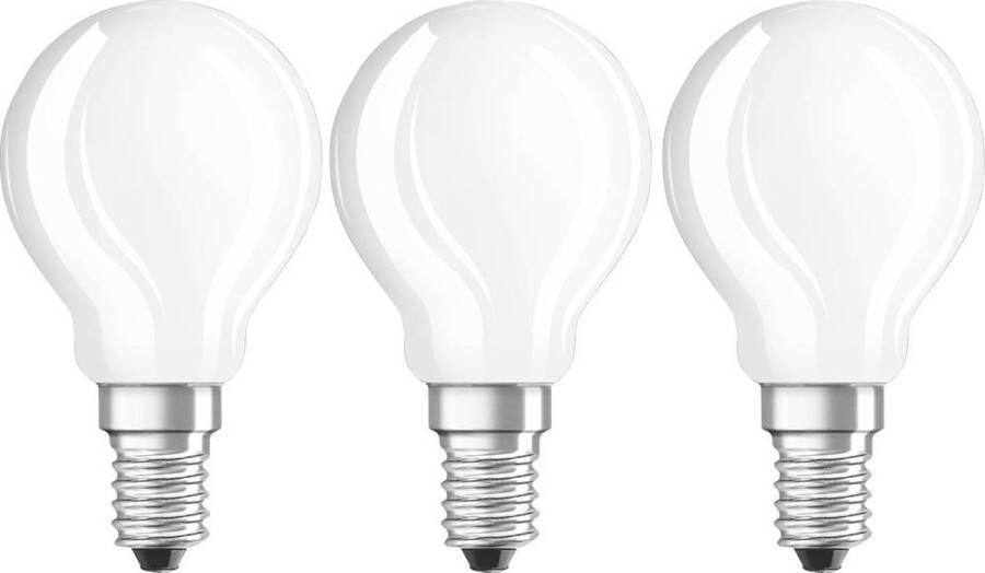 Osram 4058075819405 LED-lamp Energielabel E (A G) E14 Kogel 4 W = 40 W Warmwit (Ø x l) 45 mm x 78 mm Filament Retro-LED 3 stuk(s)