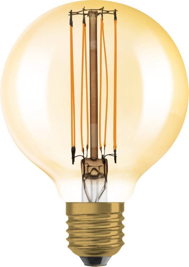 Osram Dimmbare LED-Lampen Vintage-Edition 40 Watts Ersatz E27 G80 2200 Kelvin Warm Comfort Light Klares Glas single Pack