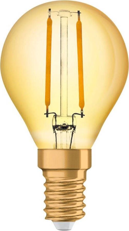 Osram Vintage 1906 Led E14 Kogel Filament Goud 2.5w 220lm 824 Zeer Warm Wit | Vervangt 25w