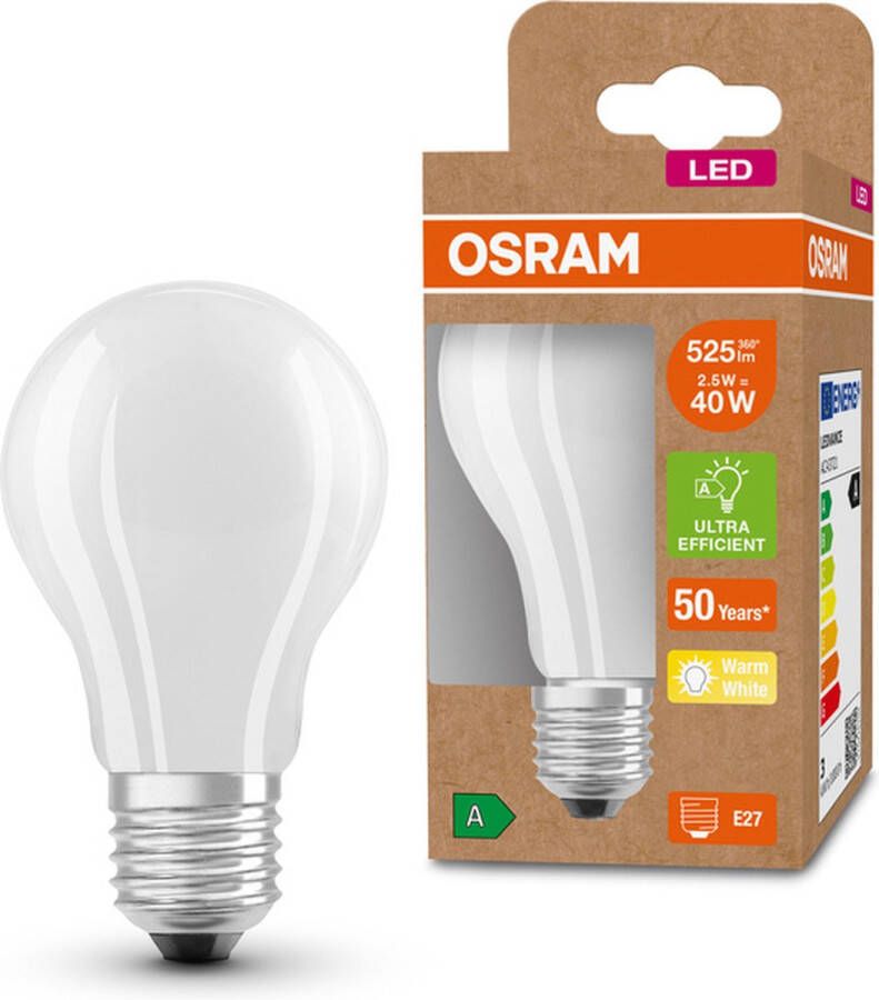 Osram LED lamp Classic A 40 filament mat E27 2 2W energielabel A