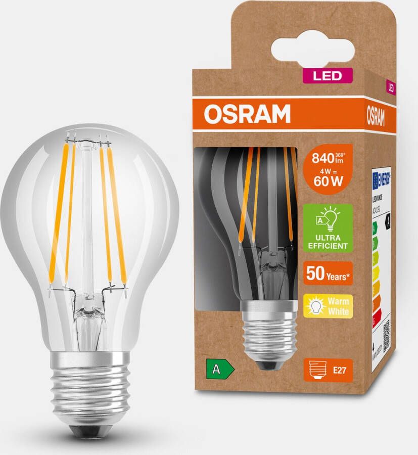 Osram LED lamp Classic A 60 helder E27 3 8W energielabel A