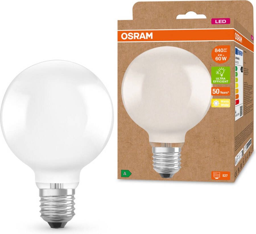 Osram LED lamp Classic globe 95 mat E27 3 8W energielabel A