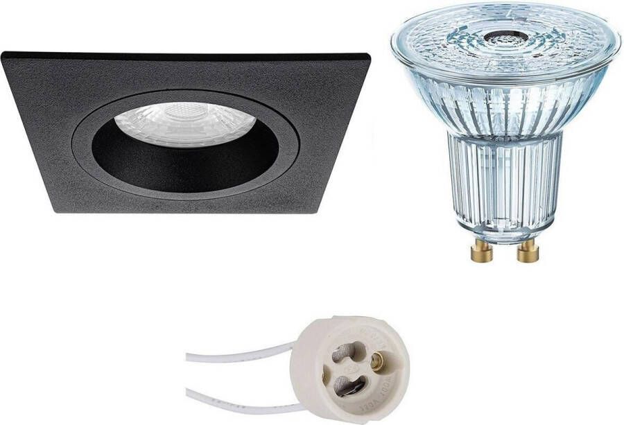 Osram LED Spot Set Parathom PAR16 940 36D Pragmi Rodos Pro GU10 Fitting Dimbaar Inbouw Vierkant Mat Wit 3.7W Natuurlijk Wit 4000K 93mm