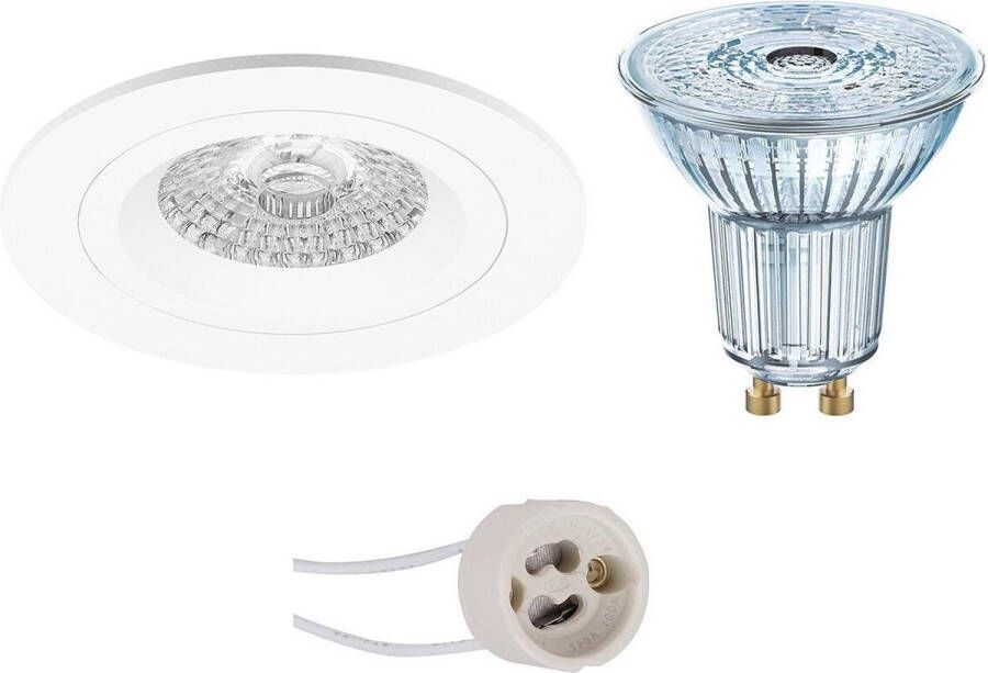 Osram LED Spot Set Parathom PAR16 940 36D Pragmi Rodos Pro GU10 Fitting Dimbaar Inbouw Rond Mat Wit 3.7W Natuurlijk Wit 4000K Ø93mm