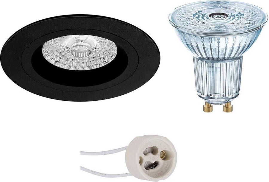 Osram LED Spot Set Parathom PAR16 940 36D Pragmi Rodos Pro GU10 Fitting Dimbaar Inbouw Rond Mat Zwart 3.7W Natuurlijk Wit 4000K Ø93mm