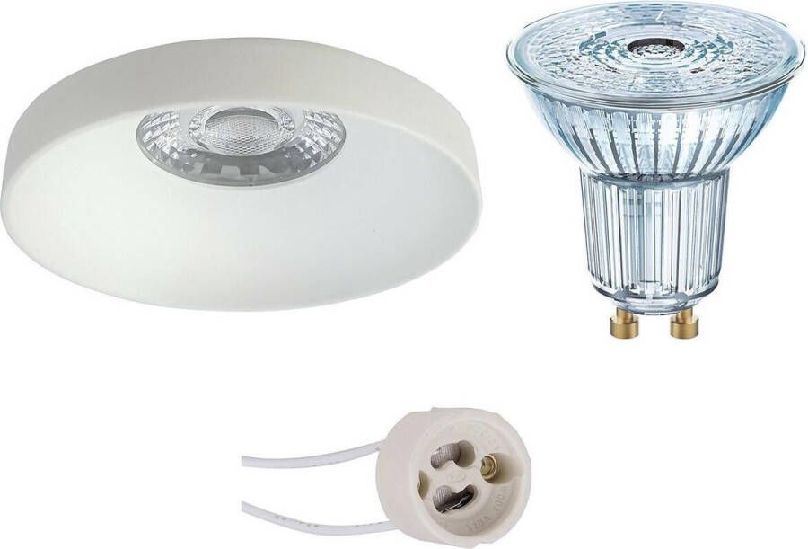 Osram LED Spot Set Parathom PAR16 930 36D Pragmi Vrito Pro GU10 Fitting Dimbaar Inbouw Rond Mat Wit 3.7W Warm Wit 3000K Ø82mm