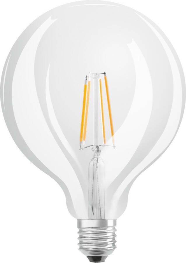 Osram LED Star Globe LED-Lampe in klassischer Ballform 7 W 806 lm 4000 K für kaltweißes Licht CRI 80 klares bleifreies Glas E27 Sockel IP20 EEK E 125 mm Durchmesser