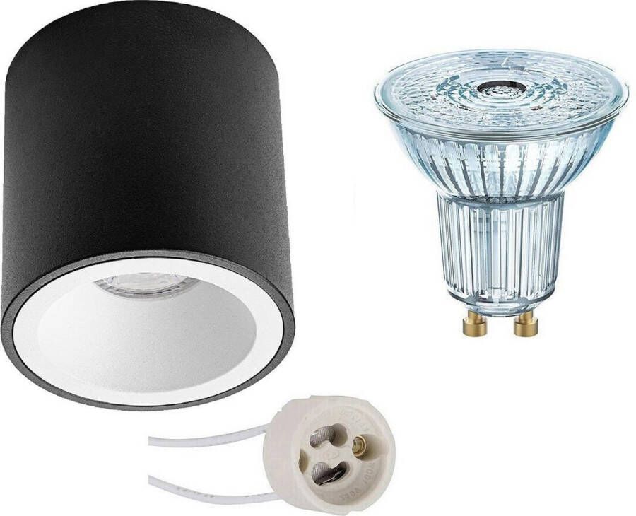 Osram Opbouwspot Set Parathom PAR16 940 36D Pragmi Cliron Pro GU10 Fitting Dimbaar Opbouw Rond Mat Zwart 3.7W Natuurlijk Wit 4000K Verdiept Ø90mm