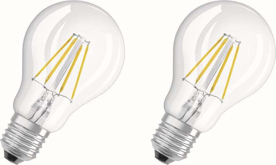 Osram LED lamp Classic A 40 E27 filament helder 4W 470 Lumen warm wit niet dimbaar 2 stuks