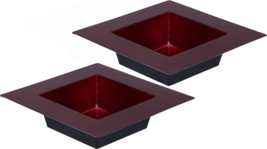 Othmar Decorations dienblad plateau tray 2x rood 20 x 20 cm kunststof