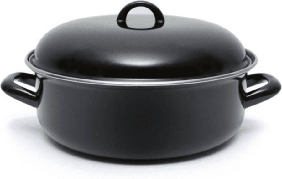 OTIX Braadpan Inductie Met deksel Emaille 6 liter 28 cm Alle Warmtebronnen Staal