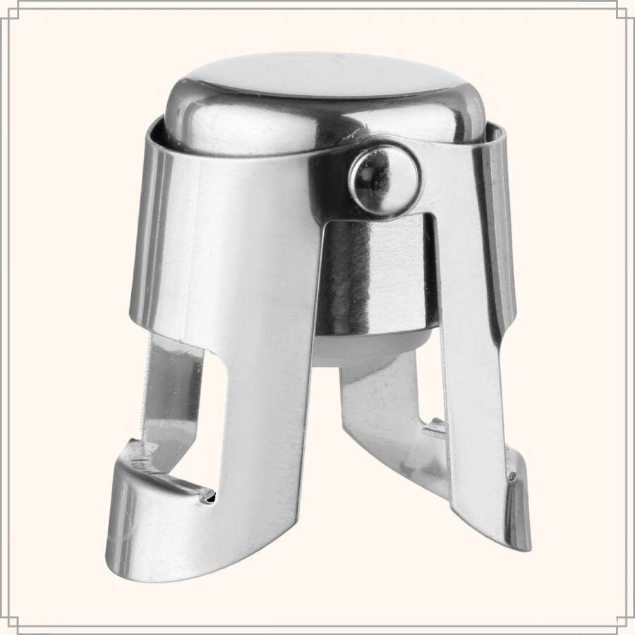 OTIX Champagnestop Wijnstopper Roestvrij Staal 3 9x3 7x5 5 cm Zilver Champagnedop Flessenstop