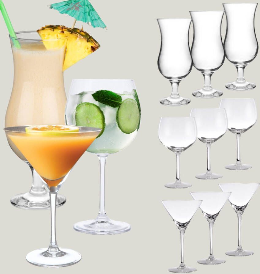 OTIX Cocktail Glazen Ginglazen Martiniglazen Pina Colada Set van 12