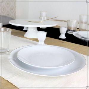 OTIX Dinerborden Borden Set van 6 Stuks 26cm Wit met Gouden rand Porselein Crocus
