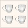 OTIX Dubbelwandige koffieglazen Koffiekopjes 180 ml Set van 4 Transparant Latte Macchiato Glazen - Thumbnail 5
