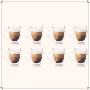 OTIX Dubbelwandige Koffieglazen Koffiekopjes 180 Ml Set Van 8