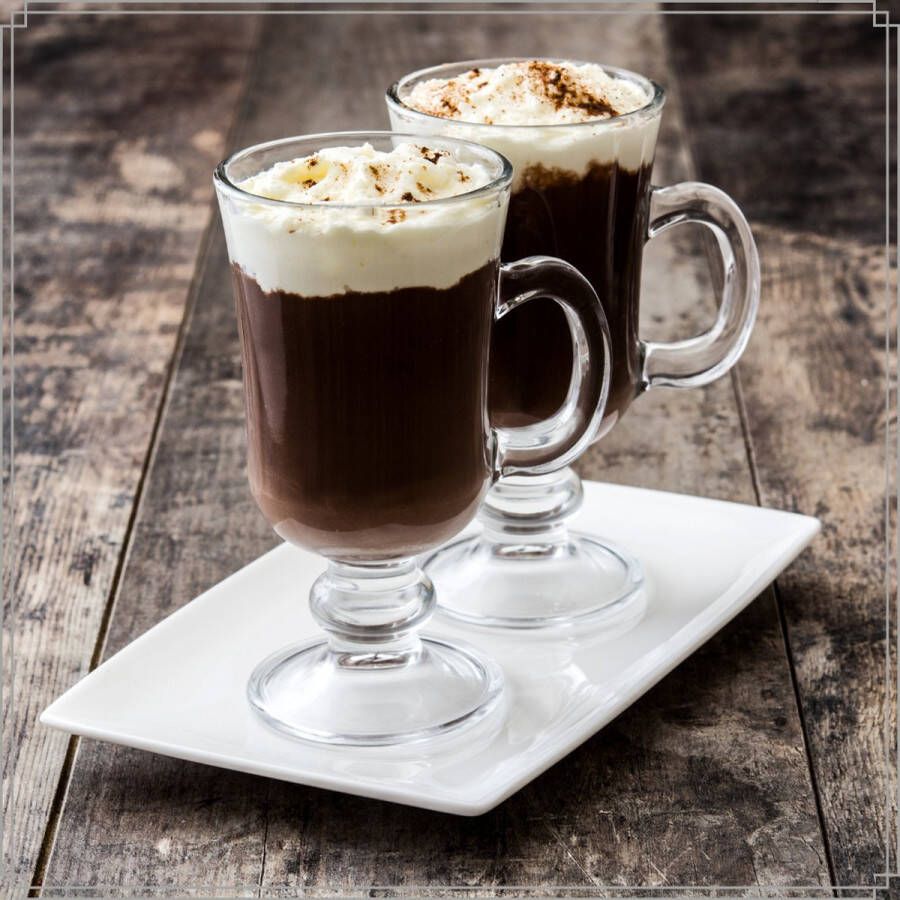 OTIX Irish Coffee glazen Koffietassen Latte macchiato 8 stuks 240ml Koffiekopjes Met oor