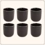 OTIX Espresso Kopjes Set van 6 100 ml Zonder Oor Zwart Aardewerk - Thumbnail 4
