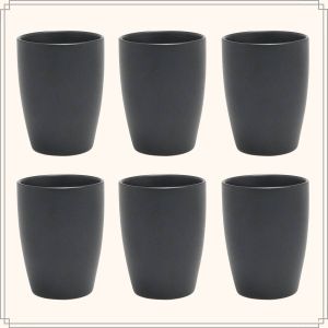 OTIX Koffiekopjes Set van 6 Zwart Mat 340ml