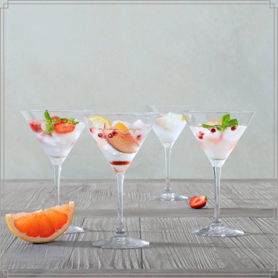 Orange85 Martini Glazen Transparant 4 Stuks 300 ml Cocktail Set