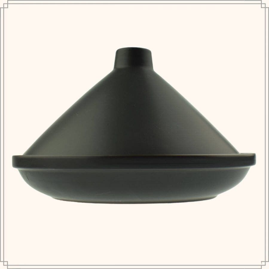OTIX Tajine Pan Voor Stoofgerechten Inductie Mat Zwart 24 cm Keramiek