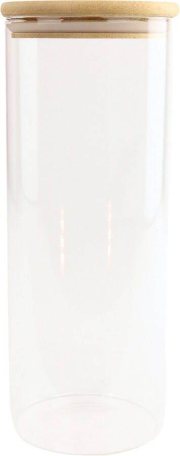 OTIX Voorraadpot Glas met Deksel 1320ml Zwart Hout Spaghetti Bewaar...