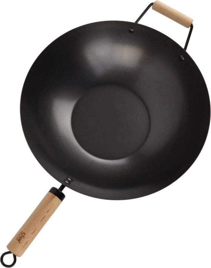 Orange85 Wokpan met houten handvat 35.5cm