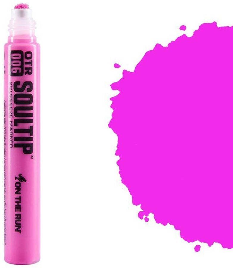 OTR On The Run .006 Soultip Verf Squeeze Marker 6mm punt Neon Roze