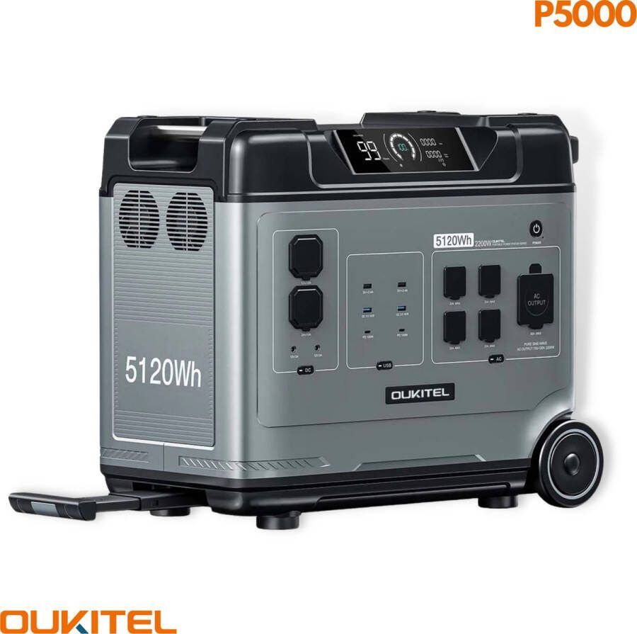 Oukitel P5000 Draagbare Energiesysteem 5120Wh 5000W Krachtstation Powerbank Stekker Uitgang