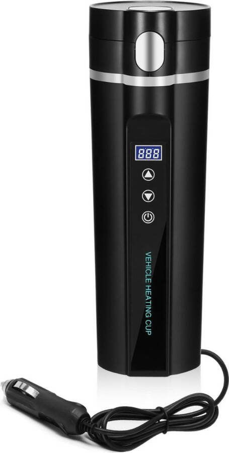 OurLeeme Waterkoker Auto Waterkoker Camping met Temperatuurregeling Waterkoker 12v met LED display Zwart