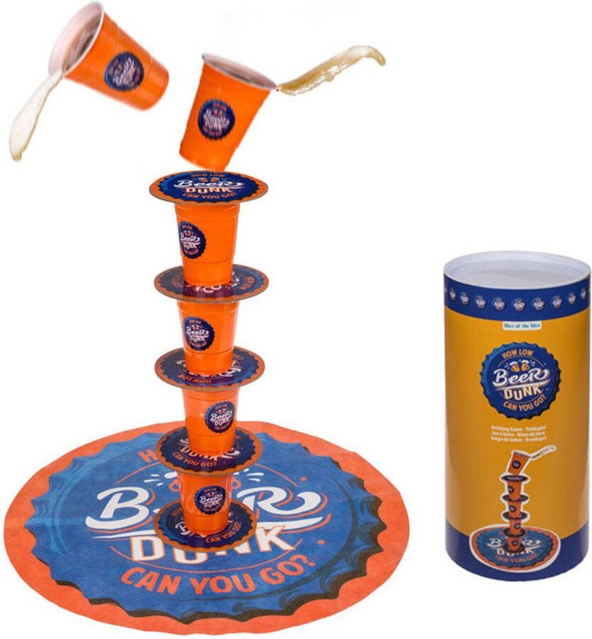 Merkloos Sans marque Beer Dunk Drankspel 18 bekers 8 bierviltjes 1 speelmat